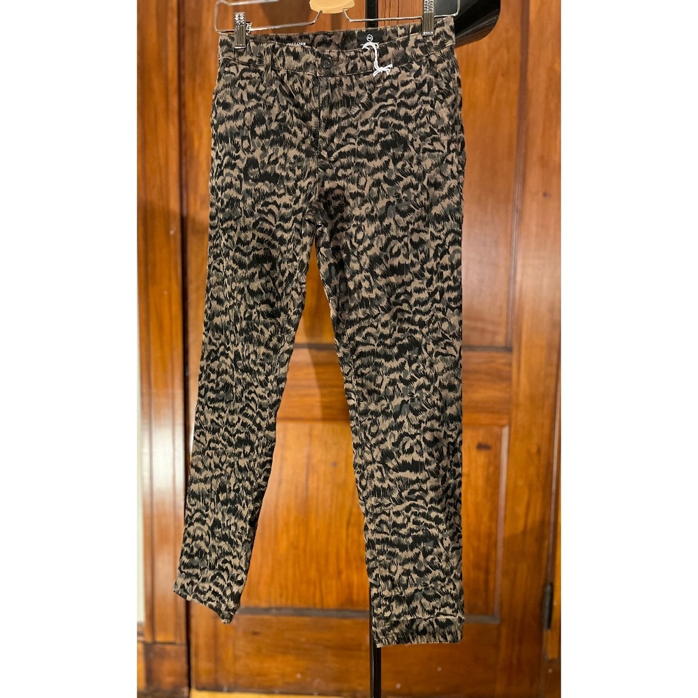 NWT AG Jeans Cropped Corduroy Leopard Printed Pants